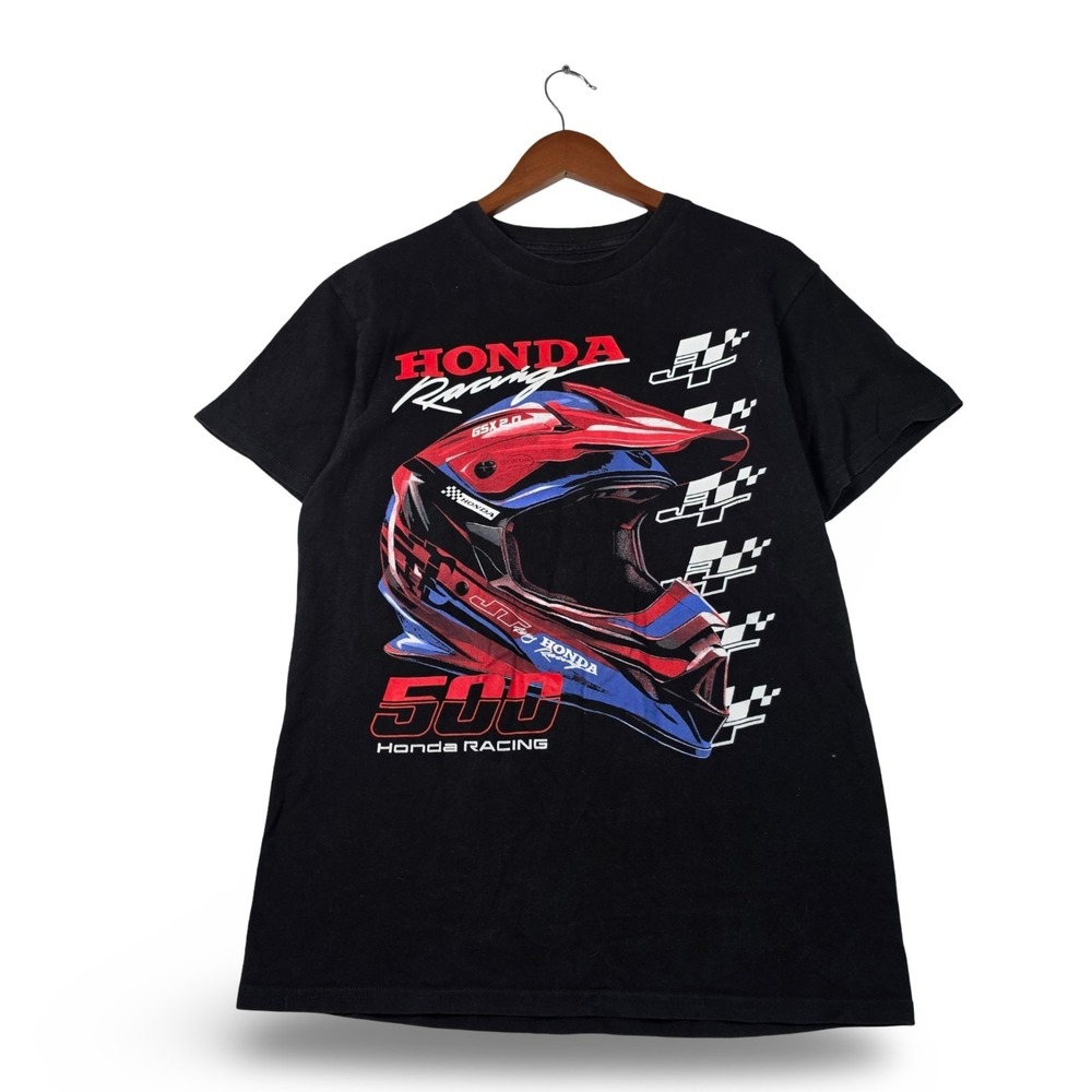 JT Racing Honda Official Motocross Dirt Bike Graphic T-Shirt Mens M Black 500